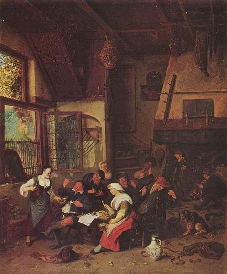 Cornelis Dusart Tavern Scene oil painting image